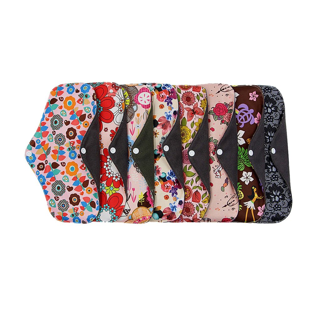 1 PCS Washable Charcoal Bamboo Cloth Menstrual Pads Ladies Resuable Pads Panty Liner Nappy Sanitary Napkins