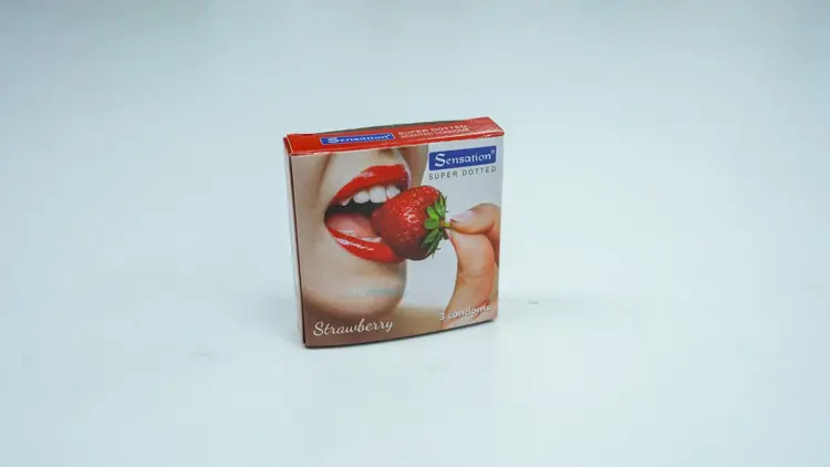 Sensation Super Dotted Strawberry Condoms / 3×1's Pack
