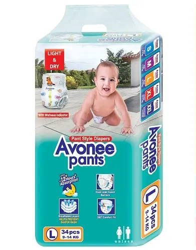 Avonee Pant Style Diaper-L 34pcs (9-14kg)