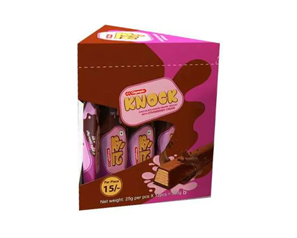 Olympic Knock Strawberry Wafer Biscuit-25 X 12=300gm
