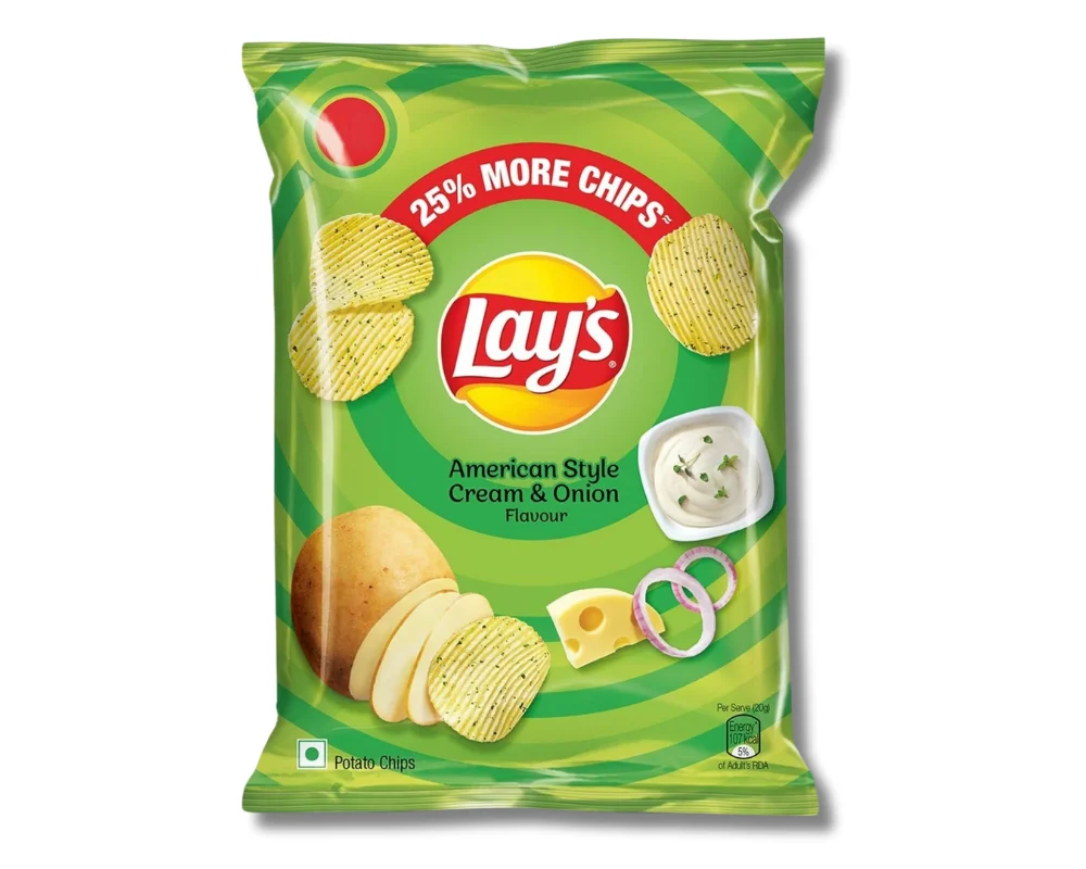 Lays American Style Cream & Onion Chips-(13(±)1gm-Per Piece)